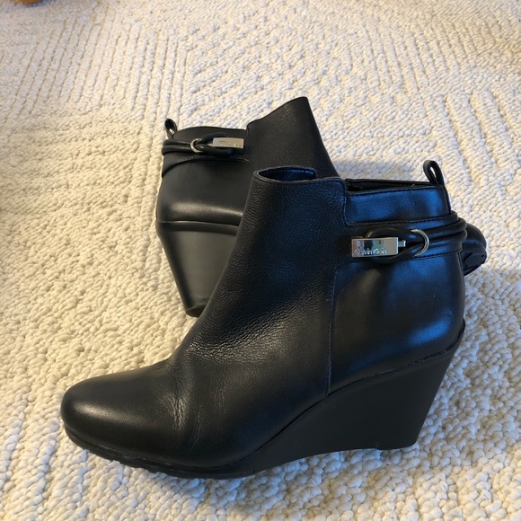 Calvin Klein Shoes - Calvin Klein black leather wedge boot